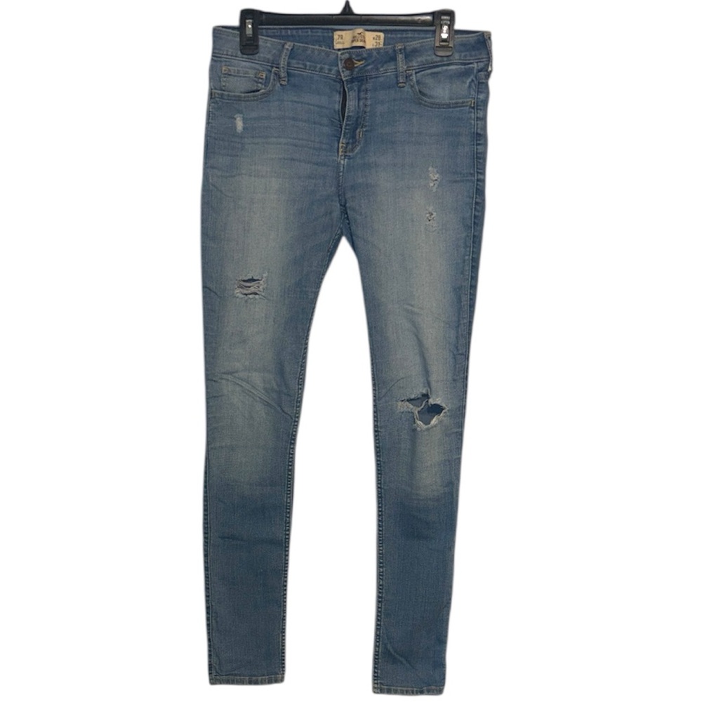 Hollister Light Blue Distressed blue Skinny Jeans size 7R